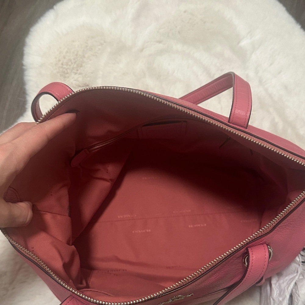 Coach Pink Leather Tote Bag - Picture 3 of 4